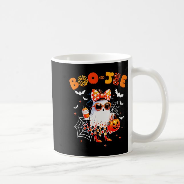 Coquette Leopard Ghost Coffee Boo-jee Halloween Bo Kaffeetasse (Rechts)