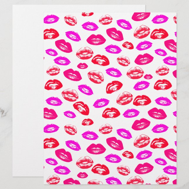 Coquette Lipstick Muster Cardstock (Vorne/Hinten)
