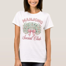 Coquette Mahjong Social Club T-Shirt mit Schleife