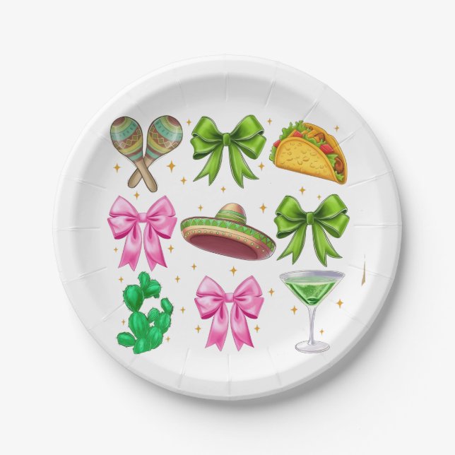 Coquette Mardi Gras Bow Lilie Mask Fat Tues Pappteller (Vorderseite)