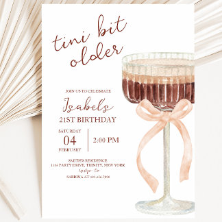 Coquette Martini Birthday Einladung