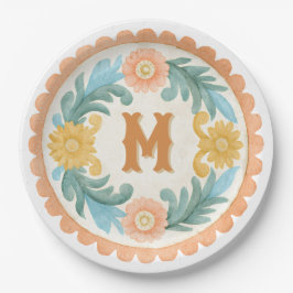Coquette Mexican Talavera Monogram Pappteller