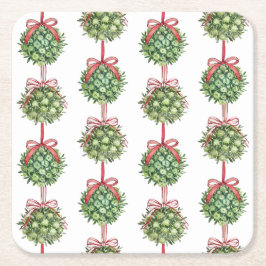 Coquette Mistletoe Watercolor Weihnachtsgebäck Unt Rechteckiger Pappuntersetzer