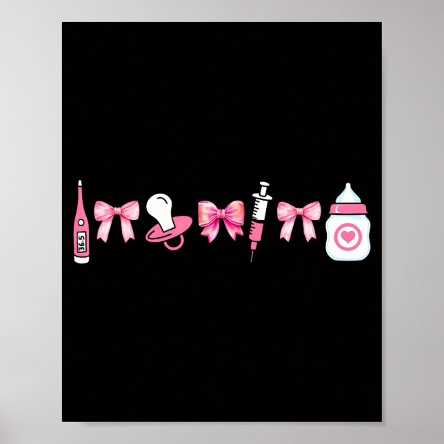 Coquette Mother Baby Mbu Nurse Stpartum Rn Christm Poster (Vorne)