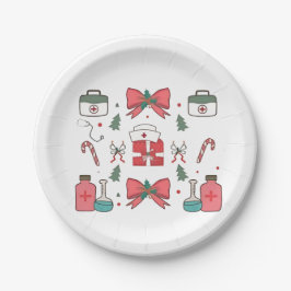 Coquette Nurse Bow Custom Nurse Weihnachten Weihna Pappteller