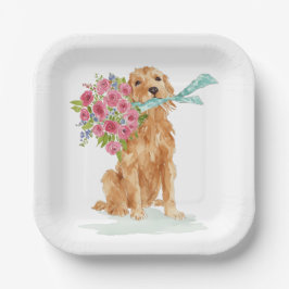 Coquette Paper-Teller für den Golden Retriever Pappteller