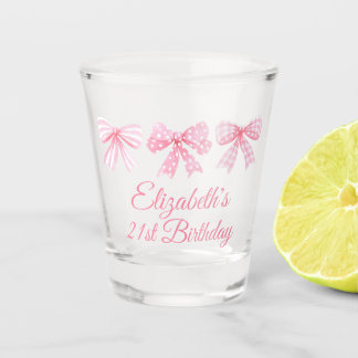 Coquette Pink Bow 21. Geburtstag Schnapsglas