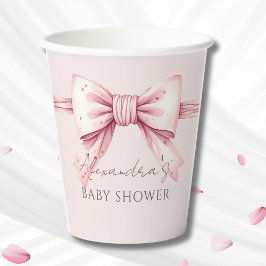 Coquette Pink Bow Babydusche Pappbecher