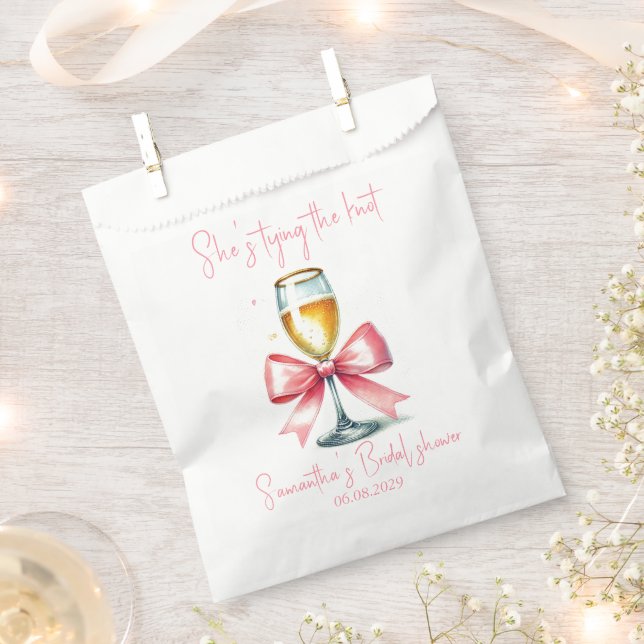 Coquette Pink Bow Brautparty Geschenktütchen (Ausgeschnitten)