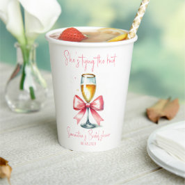 Coquette Pink Bow Brautparty Pappbecher