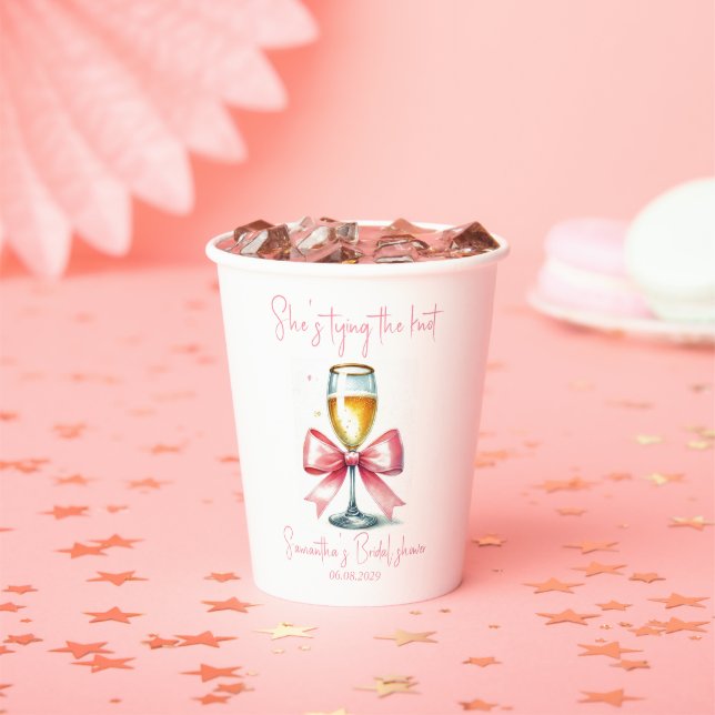 Coquette Pink Bow Brautparty Pappbecher (Insitu)