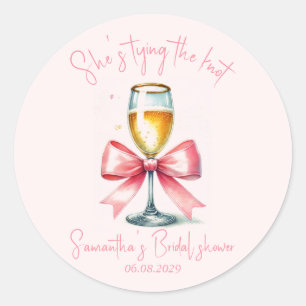 Coquette Pink Bow Brautparty Runder Aufkleber