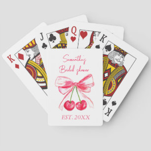 Coquette Pink Bow Cherry Bride Brautparty Spielkarten