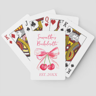 Coquette Pink Bow Cherry Junggeselinnen-Abschied Spielkarten