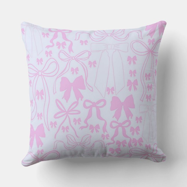 Coquette Pink Bow Girls Dorm Coquette Deco Kissen (Rückseite)