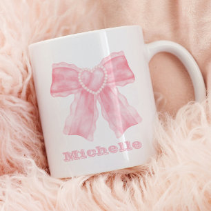 Coquette Pink Bow Girly Kaffeetasse
