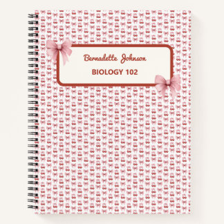 Coquette Pink Bow individuell anpassbar zurück in Notizbuch