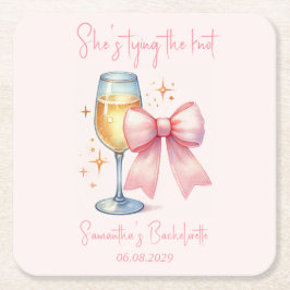 Coquette Pink Bow Junggeselinnen-Abschied Rechteckiger Pappuntersetzer
