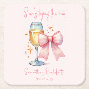 Coquette Pink Bow Junggeselinnen-Abschied Rechteckiger Pappuntersetzer