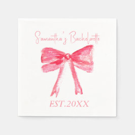 Coquette Pink Bow Junggeselinnen-Abschied Serviette
