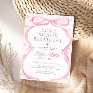 Coquette Pink Bow Liebe Shack Geburtstag Einladung