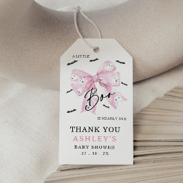 Coquette Pink Bow Little Boo Baby Dusche Geschenkanhänger