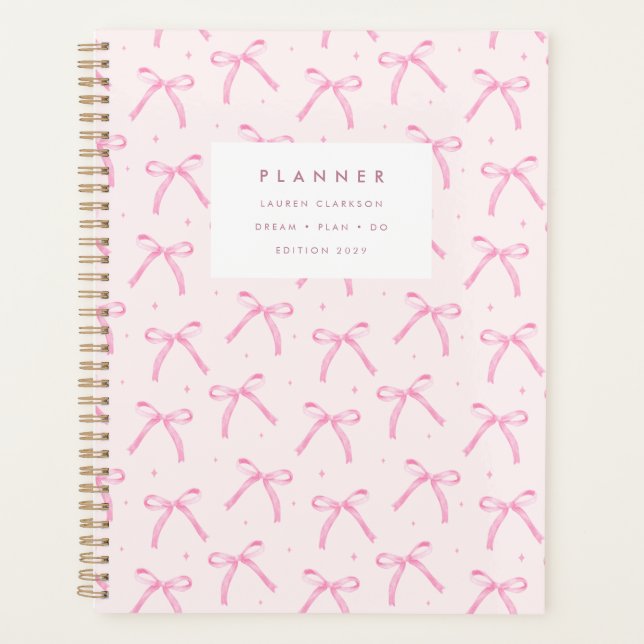 Coquette Pink Bow Modern Planner Planer (Vorderseite)