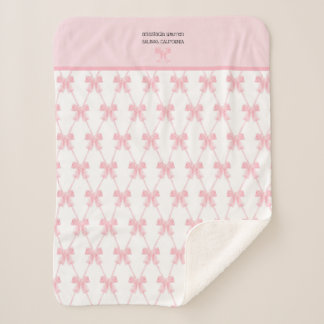 Coquette Pink Bow Personalisiert Sherpadecke