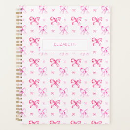 Coquette Pink Bow Preppy Girly Aesthetic Planer