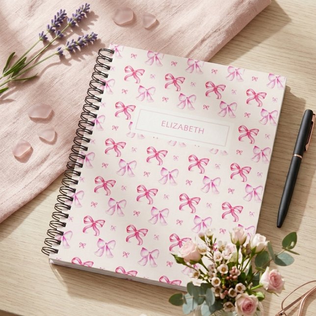 Coquette Pink Bow Preppy Girly Aesthetic Planer (Von Creator hochgeladen)