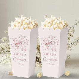 Coquette Pink Bow Quinceanera Sweet 16 Popcorn Geschenkschachtel