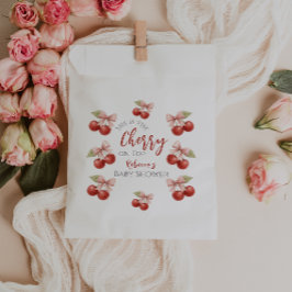 Coquette Pink Bow Red Cherry auf Top Baby Dusche Geschenktütchen