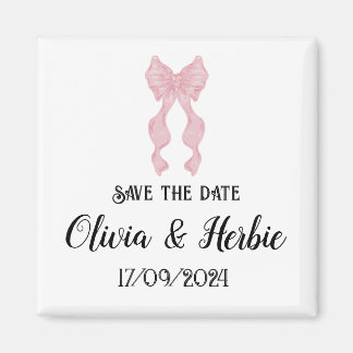 Coquette Pink Bow Speichern das Datumsfenster Magnet
