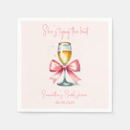 Coquette Pink Bow Wasserfarbe Brautparty Serviette