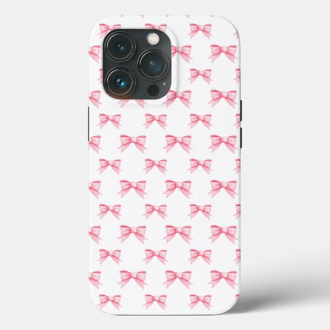 Coquette Pink Bows Ribbons Nahtloses Muster Case-Mate iPhone Hülle (Rückseite)