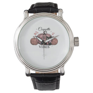Coquette Pink Pumpkin Cat Classic T - Shirt Armbanduhr