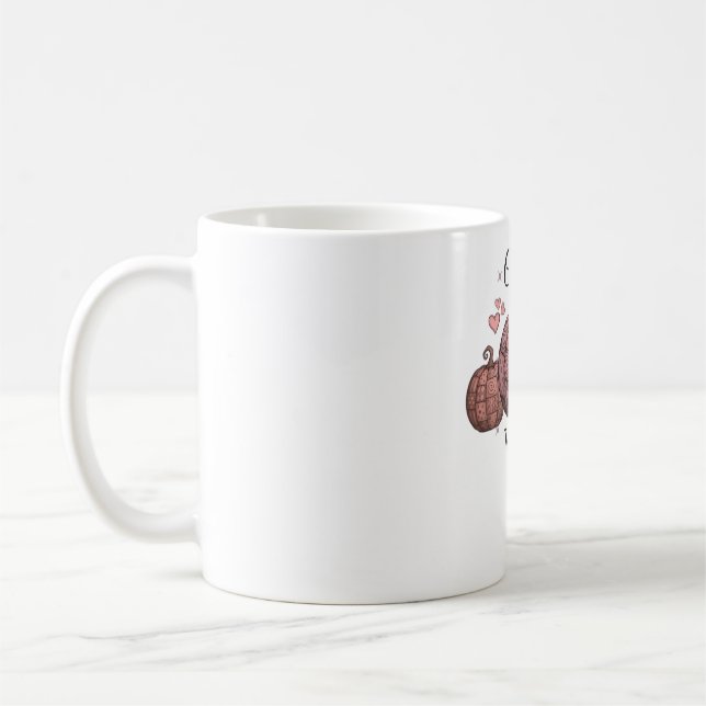 Coquette Pink Pumpkin Kat Oversifizierter T - Shir Kaffeetasse (Links)