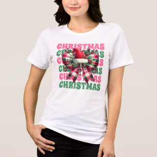 Coquette Pink Weihnachten Weihnachtsmann Tri-Blend Shirt