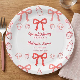 Coquette Pizza Special Delivery Babyparty Pappteller