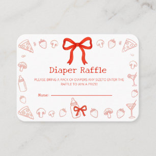 Coquette Pizza Windel-Raffle-Ticket Visitenkarte