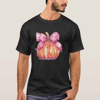 Coquette Pumpkin Bow Disco Ball Niedlich Girly Hal T-Shirt