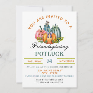 Coquette Pumpkin Friendsgiving Potluck Einladung