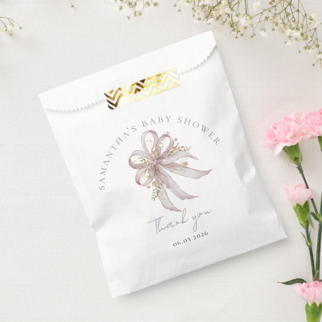 Coquette purple bow baby shower  geschenktütchen (Versiegelt)