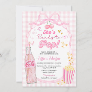 Coquette Ready to Pop Rosa Soda Baby Shower-Einlad Einladung
