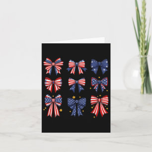 Coquette Red White and Blue Patriotic Bows Retro J Karte
