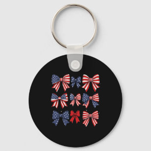 Coquette Red White and Blue Patriotic Bows Retro J Schlüsselanhänger