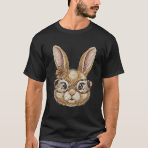 Coquette Retro Leopard Fröhliches Ostern Hase Tren T-Shirt