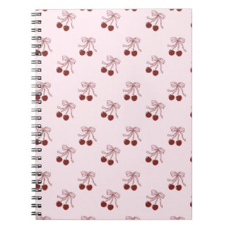 Coquette Ribbon Bows and Cherries Handy-Fall Notizblock