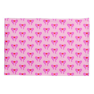 Coquette Ribbon Muster y2k Retro Preppy Pink Kissenbezug
