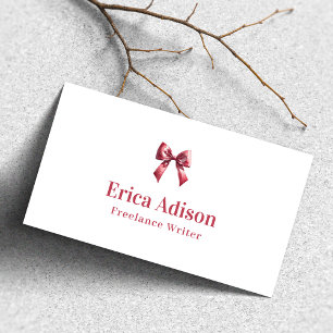 Coquette Ribbon QR Code Rosa Bogen Visitenkarte